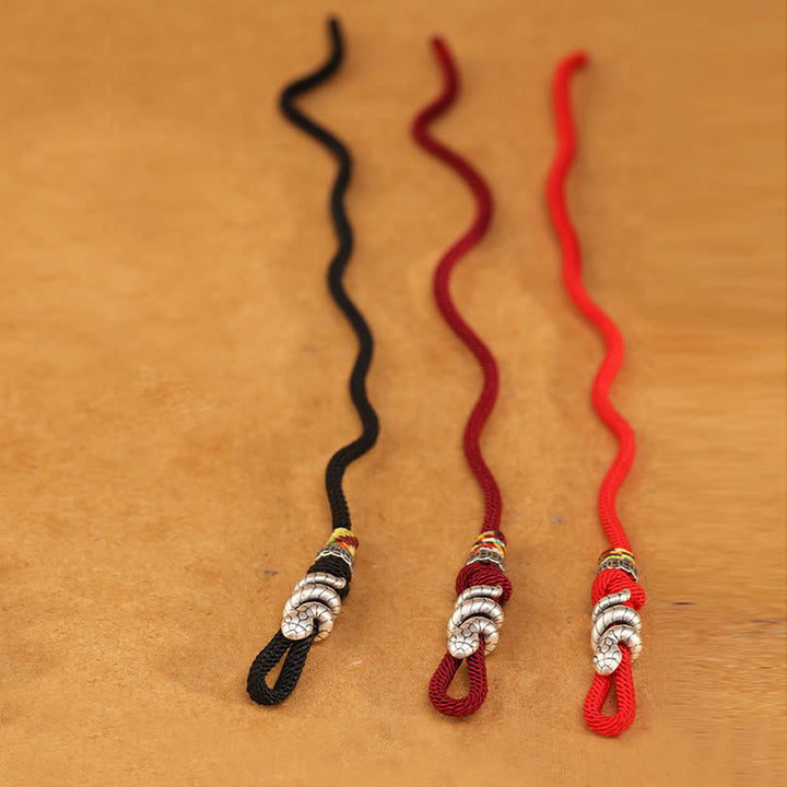 Buddha Stones Red String 925 Sterling Silber Jahr der Schlange Münze Ring Schlange Glück Armband - image 14