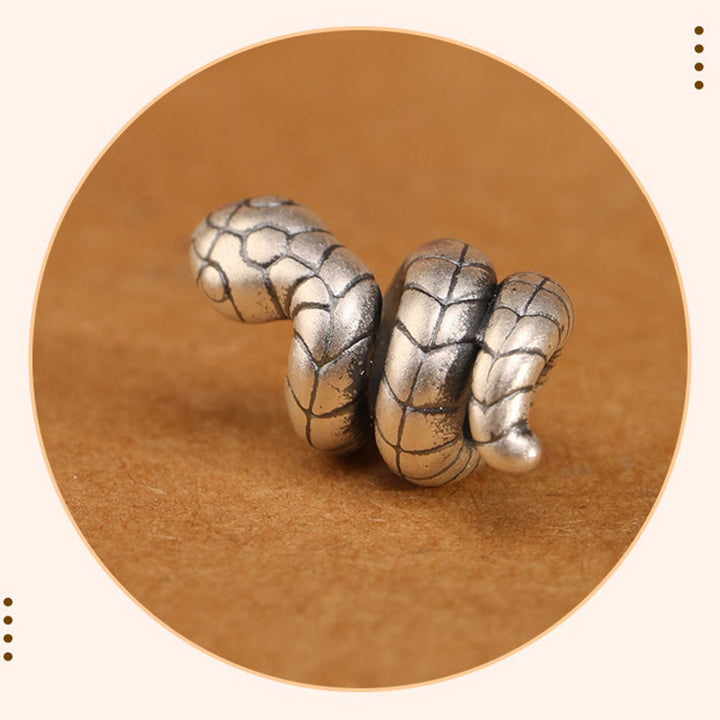 Buddha Stones Red String 925 Sterling Silber Jahr der Schlange Münze Ring Schlange Glück Armband - image 16