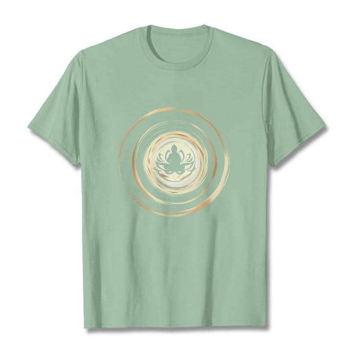 Buddha Stones Meditieren Buddha Lotus Muster T T-shirt - Blassgrün - 2XL - image 15