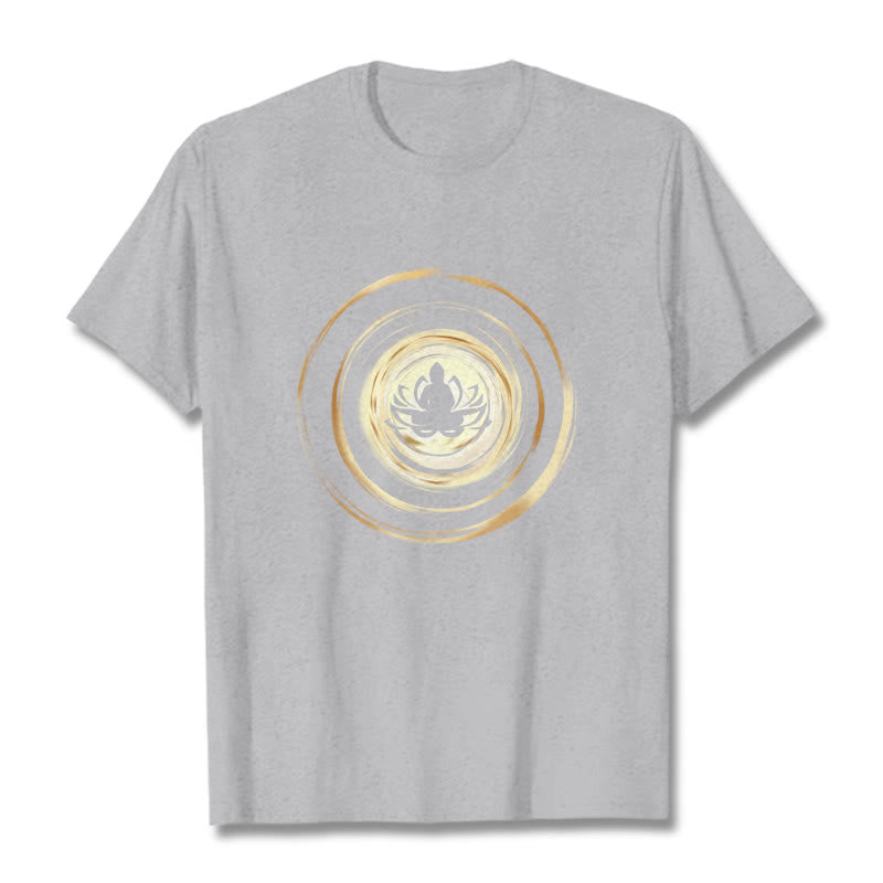 Buddha Stones Meditieren Buddha Lotus Muster T T-shirt - Hellgrau - 2XL - image 20