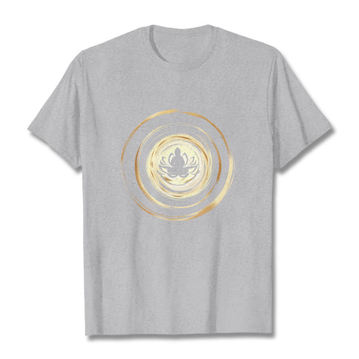 Buddha Stones Meditieren Buddha Lotus Muster T T-shirt - Hellgrau - 2XL - image 20