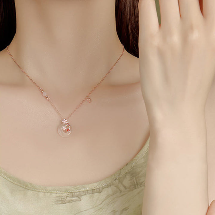 Buddha Stones , Chalcedon, rosa Kristall, 925 Sterling Silber, Blumen, Koi-Fische, Peace-Schnalle, positive Halskette mit Anhänger - image 12