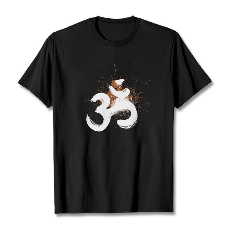Buddha Stones OM Sanskrit Design Baumwolle T-Shirt - Schwarz - 2XL - image 5