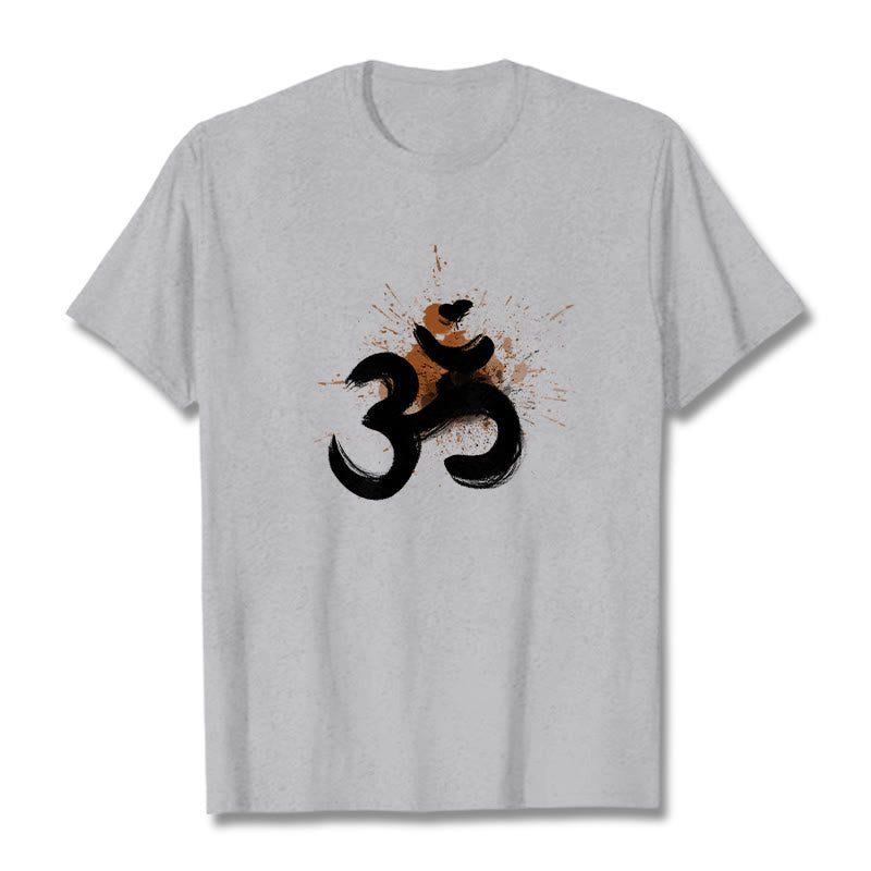 Buddha Stones OM Sanskrit Design Baumwolle T-Shirt - Hellgrau - 2XL - image 20