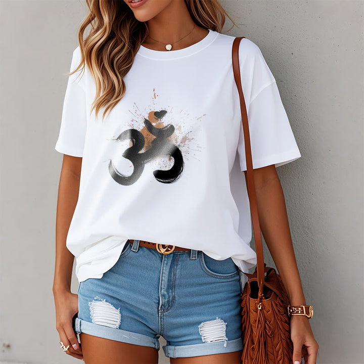 Buddha Stones OM Sanskrit Design Baumwolle T-Shirt - image 3