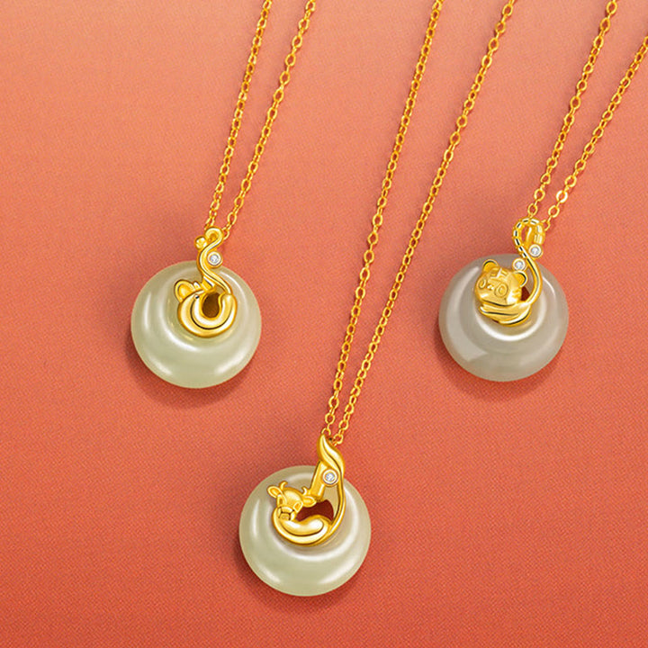 Buddha Stones, chinesisches Sternzeichen, Hetian-Jade, 925er Sterlingsilber, Halskette mit Anhänger - image 32