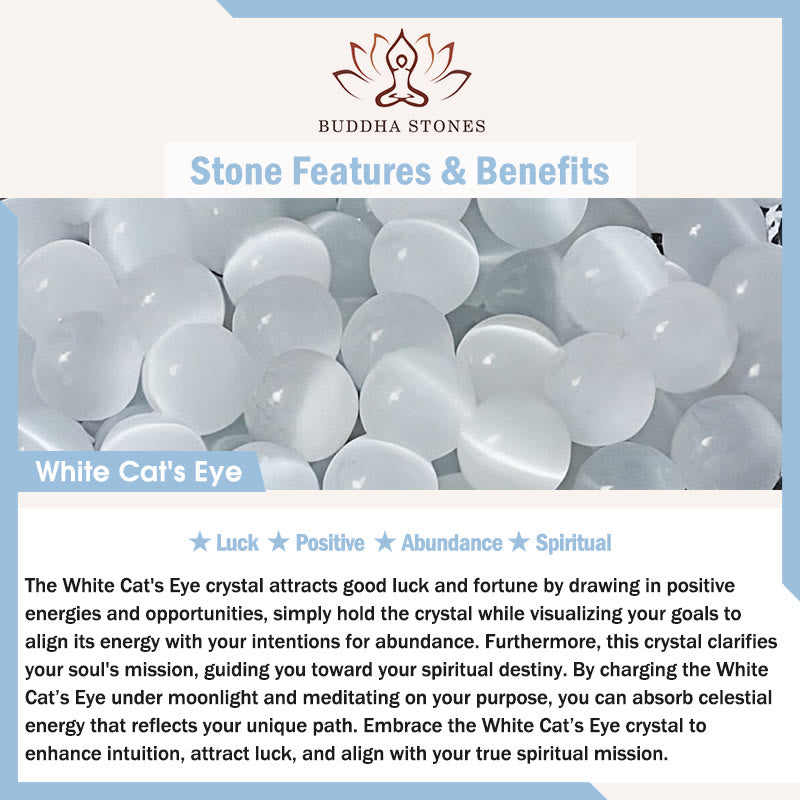 Buddha Stones Tibetische Neun-Augen-Dzi-Perle Natürliches Sandelholz Weißes Katzenauge Achat Kraftschutzarmband