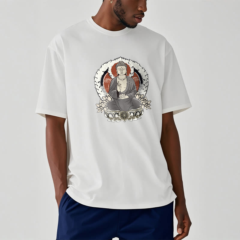 Buddha Stones Meditierender Buddha Sitzend Mit Lotus Muster T T-shirt - image 9