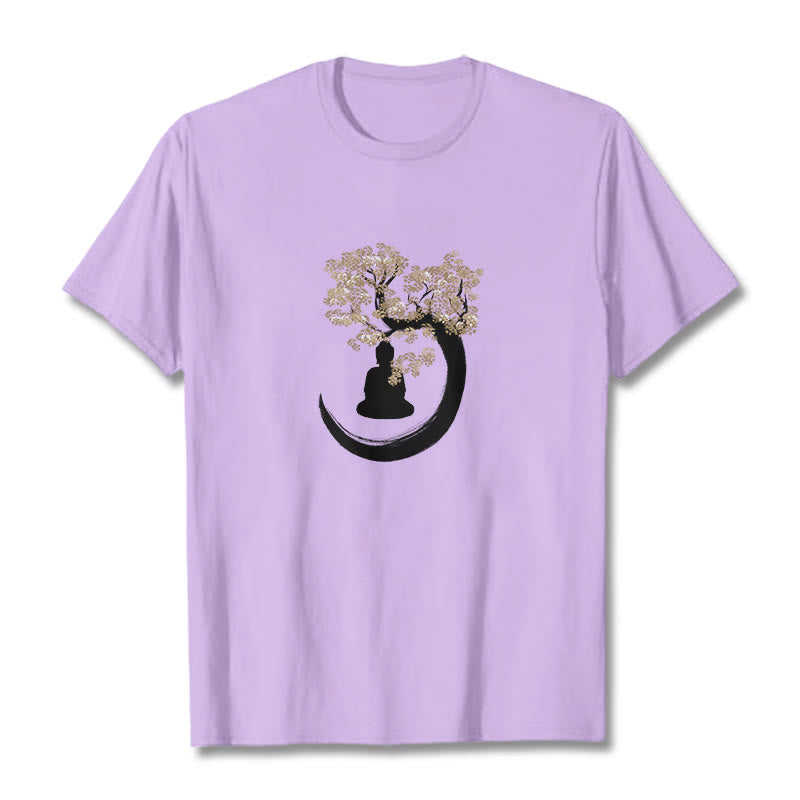 Buddha Stones Buddha sitzt unter dem Baum Baumwolle T-Shirt - Pflaume - 2XL - image 11