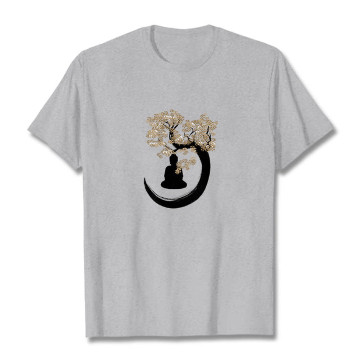 Buddha Stones Buddha sitzt unter dem Baum Baumwolle T-Shirt - Hellgrau - 2XL - image 29
