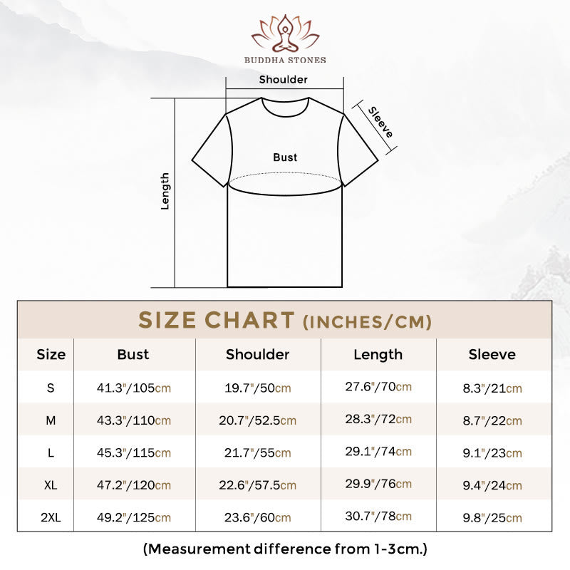 Buddha Stones Buddha Kopf Muster Baumwolle T-shirt - image 3