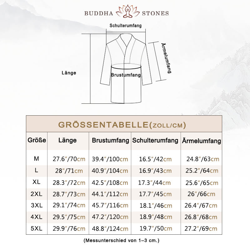 Buddha Stones Lässiges V-Ausschnitt Langarmhemd Leinen Herrenbekleidung - image 5