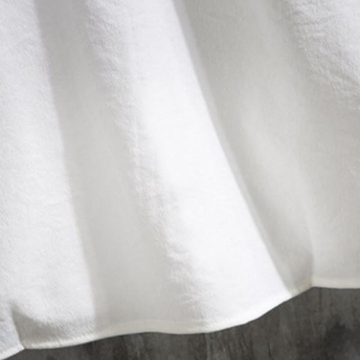 Buddha Stones Lässiges, einfarbiges Herrenhemd mit Dreiviertelärmeln und Knopfleiste vorne - image 7