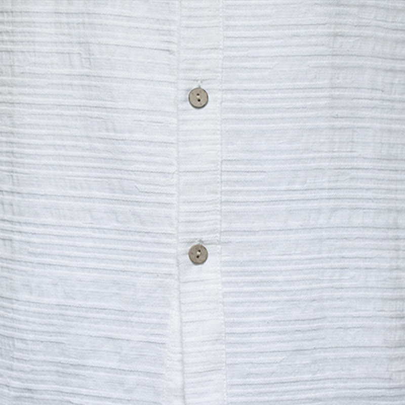 Buddha Stones Einfarbiger Tang-Anzug aus Baumwolle und Leinen mit halbem Froschknopf für Herren  - image 18