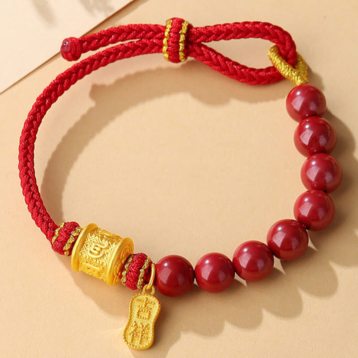 Buddha Stones 999 Sterling Silber Sechs Wahre Worte Om Mani Padme Hum Zinnober Segensschnur Armband - image 11