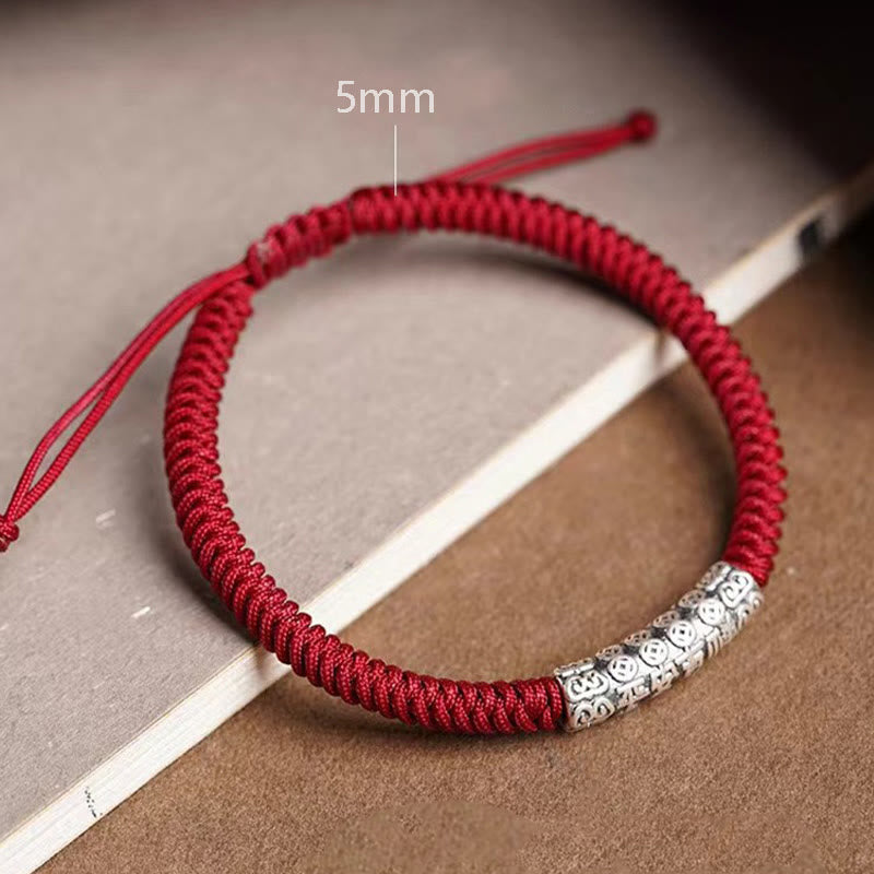 Buddha Stones , handgefertigt, 999 Sterlingsilber, Frieden und Glück, Om Mani Padme Hum, Glücksseil-Armband - image 11