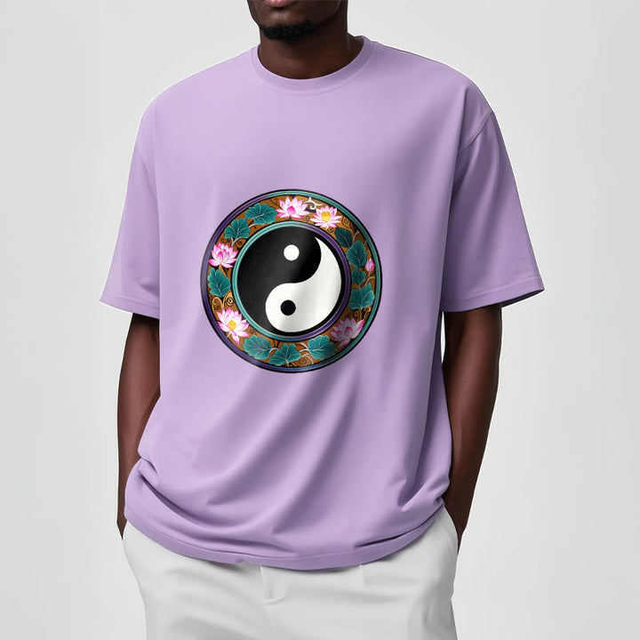 Buddha Stones Yin Yang Lotus Blätter Baumwolle T-shirt - image 20
