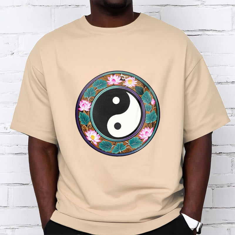 Buddha Stones Yin Yang Lotus Blätter Baumwolle T-shirt - image 16