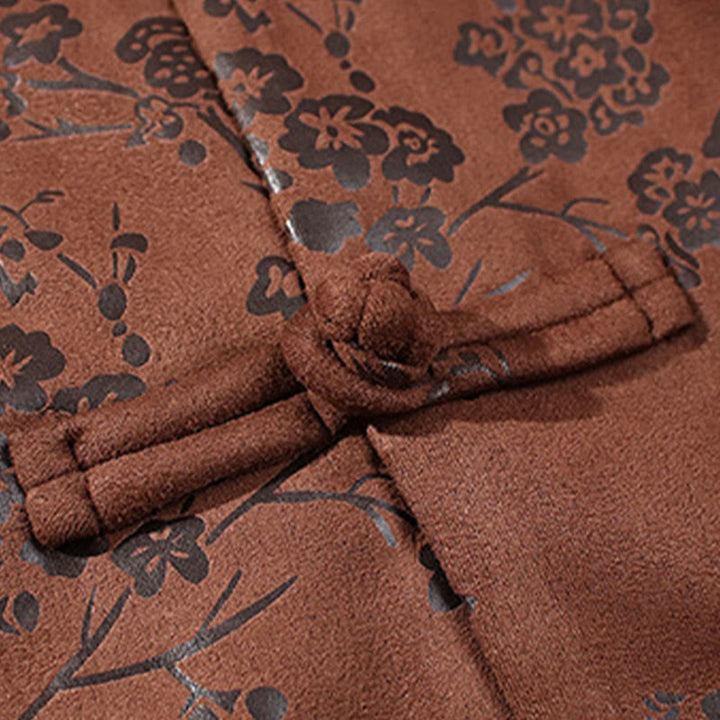 Buddha Stones, chinesische Neujahrskleidung, Blumen, Bambus, einfarbige Manschettenknöpfe, Tang-Anzug, Baumwolle, Herrenjacke, Hemd mit Taschen - image 20