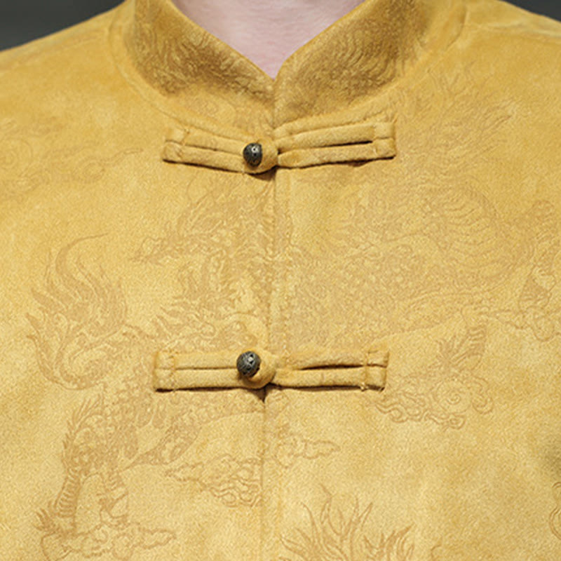 Buddha Stones, chinesisches Neujahr, Kirin-Druck, Froschknopf, Tang-Anzug, Herrenjacke, Hemd mit Taschen - image 9