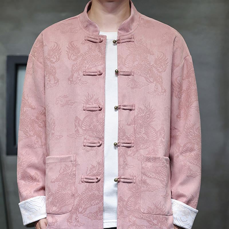 Buddha Stones, chinesisches Neujahr, Kirin-Druck, Froschknopf, Tang-Anzug, Herrenjacke, Hemd mit Taschen - image 34