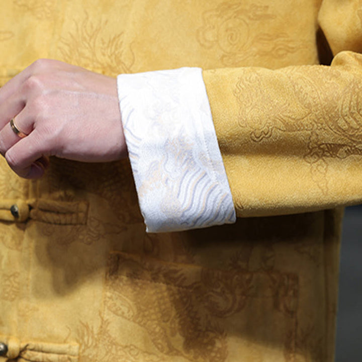 Buddha Stones, chinesisches Neujahr, Kirin-Druck, Froschknopf, Tang-Anzug, Herrenjacke, Hemd mit Taschen - image 11