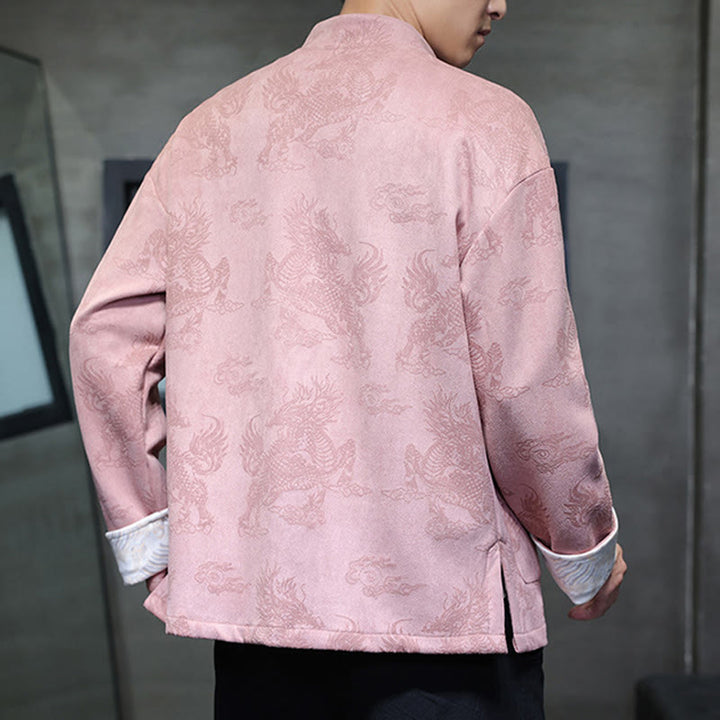 Buddha Stones, chinesisches Neujahr, Kirin-Druck, Froschknopf, Tang-Anzug, Herrenjacke, Hemd mit Taschen - image 33