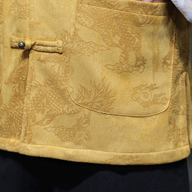 Buddha Stones, chinesisches Neujahr, Kirin-Druck, Froschknopf, Tang-Anzug, Herrenjacke, Hemd mit Taschen - image 10