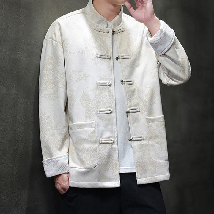 Buddha Stones, chinesisches Neujahr, Kirin-Druck, Froschknopf, Tang-Anzug, Herrenjacke, Hemd mit Taschen - image 27