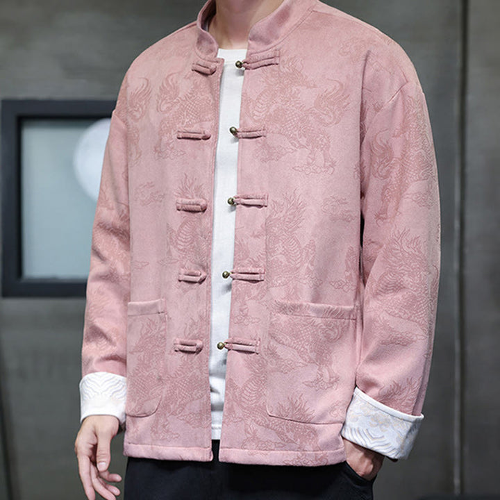 Buddha Stones, chinesisches Neujahr, Kirin-Druck, Froschknopf, Tang-Anzug, Herrenjacke, Hemd mit Taschen - image 35