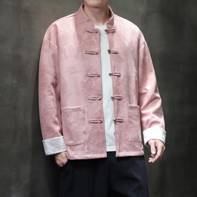 Buddha Stones, chinesisches Neujahr, Kirin-Druck, Froschknopf, Tang-Anzug, Herrenjacke, Hemd mit Taschen - image 36