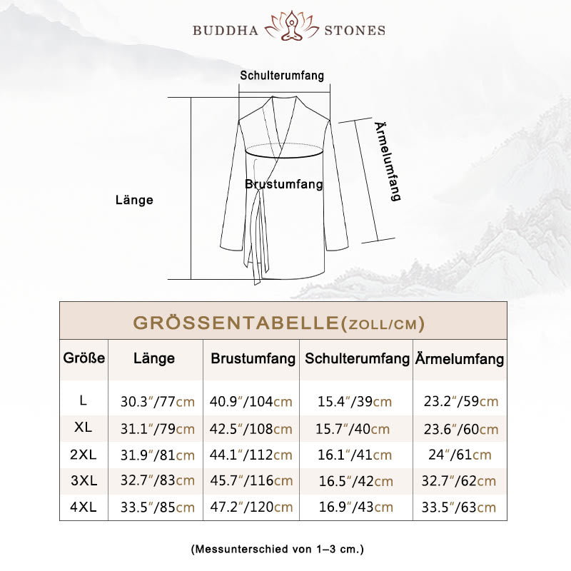 Buddha Stones Simple Herbst Schnürer Baumwolle Leinen Herren Jacke Mantel Zen Kleidung - image 5