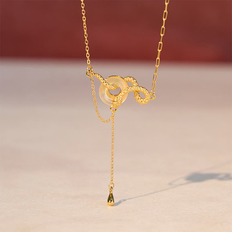 Buddha Stones , Chalcedon, Friedensschnalle, 925er Sterlingsilber, Gold, Jahr der Schlange, Harmonie-Halskettenanhänger - image 8