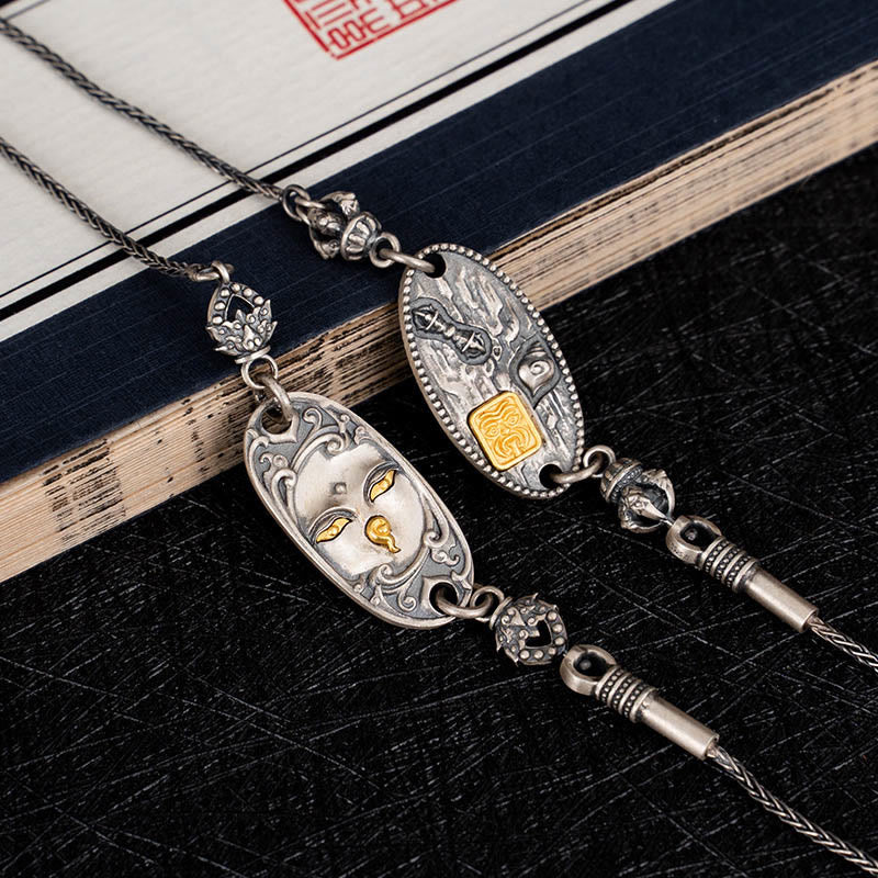 Buddha Stones, 925er Sterlingsilber, tibetische Zakiram, Göttin des Reichtums, Bodhisattva Tara, Om Mani Padme Hum, Schutz, Metallkette, Halskette - image 9