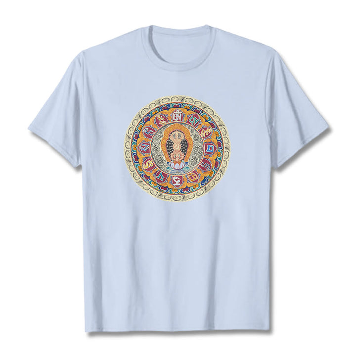 Buddha Stones Dorje Vajra Mandala Buddha Baumwolle T-shirt - HellCyan - 2XL - image 10