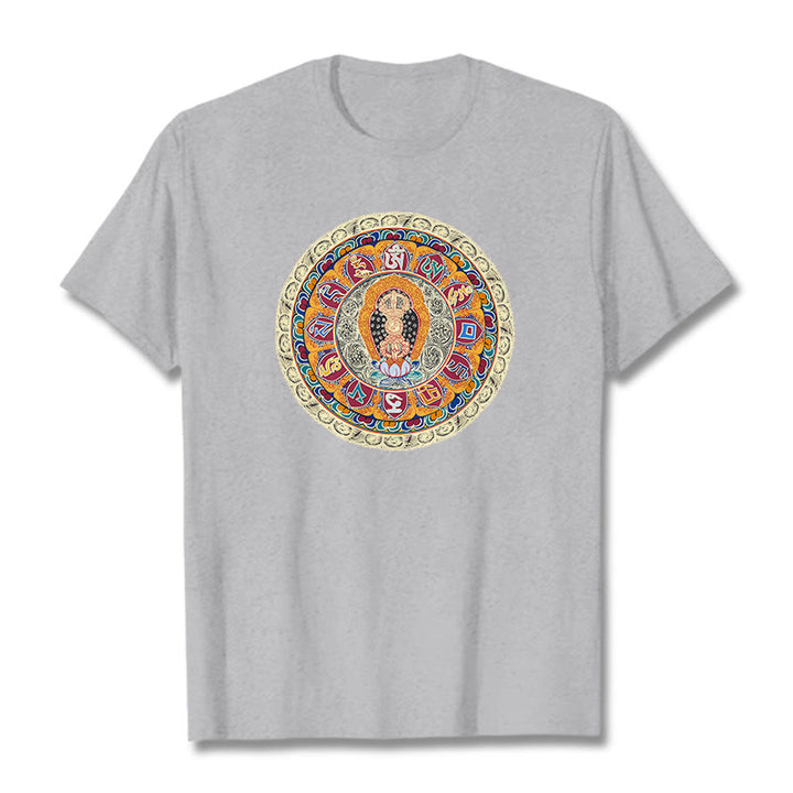 Buddha Stones Dorje Vajra Mandala Buddha Baumwolle T-shirt - Hellgrau - 2XL - image 18