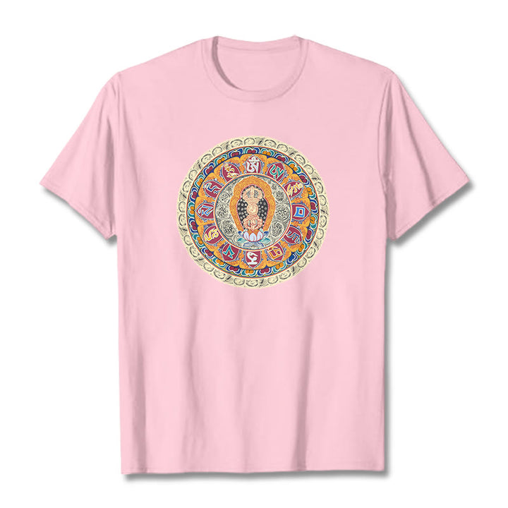 Buddha Stones Dorje Vajra Mandala Buddha Baumwolle T-shirt - Hellrosa - 2XL - image 19