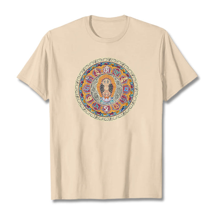 Buddha Stones Dorje Vajra Mandala Buddha Baumwolle T-shirt - Bisque - 2XL - image 1