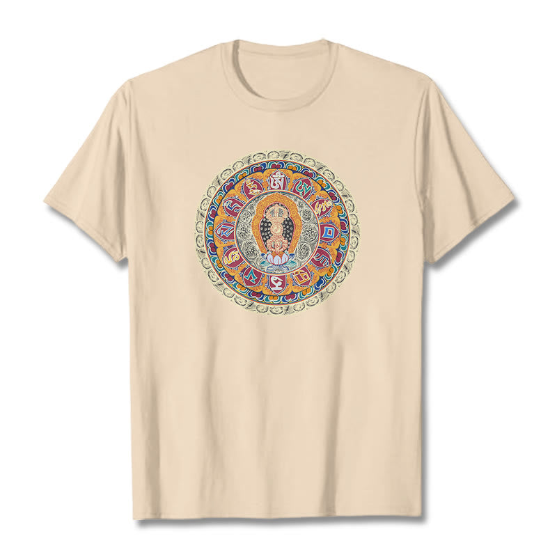 Buddha Stones Dorje Vajra Mandala Buddha Baumwolle T-shirt - Bisque - 2XL - image 1