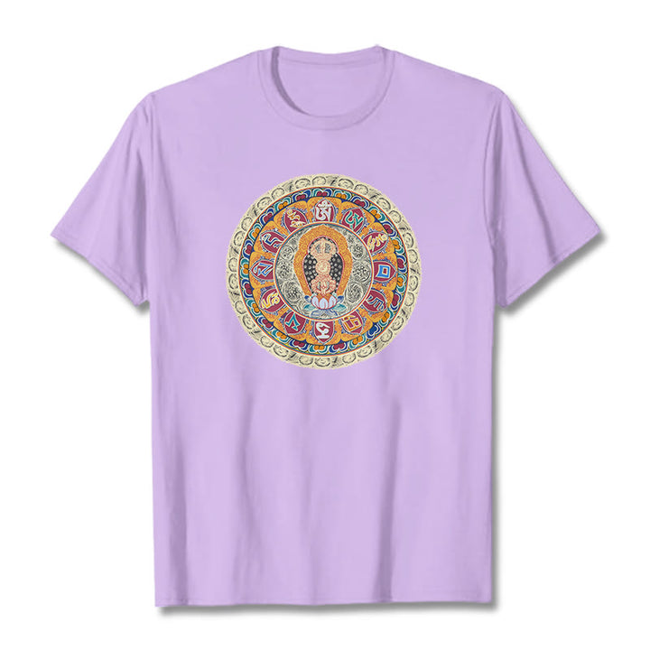 Buddha Stones Dorje Vajra Mandala Buddha Baumwolle T-shirt - Pflaume - 2XL - image 16