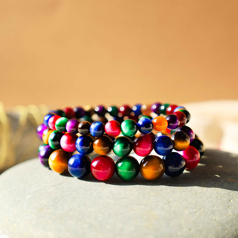 Buddha Stones Verschiedene Tigerauge Vertrauensarmband