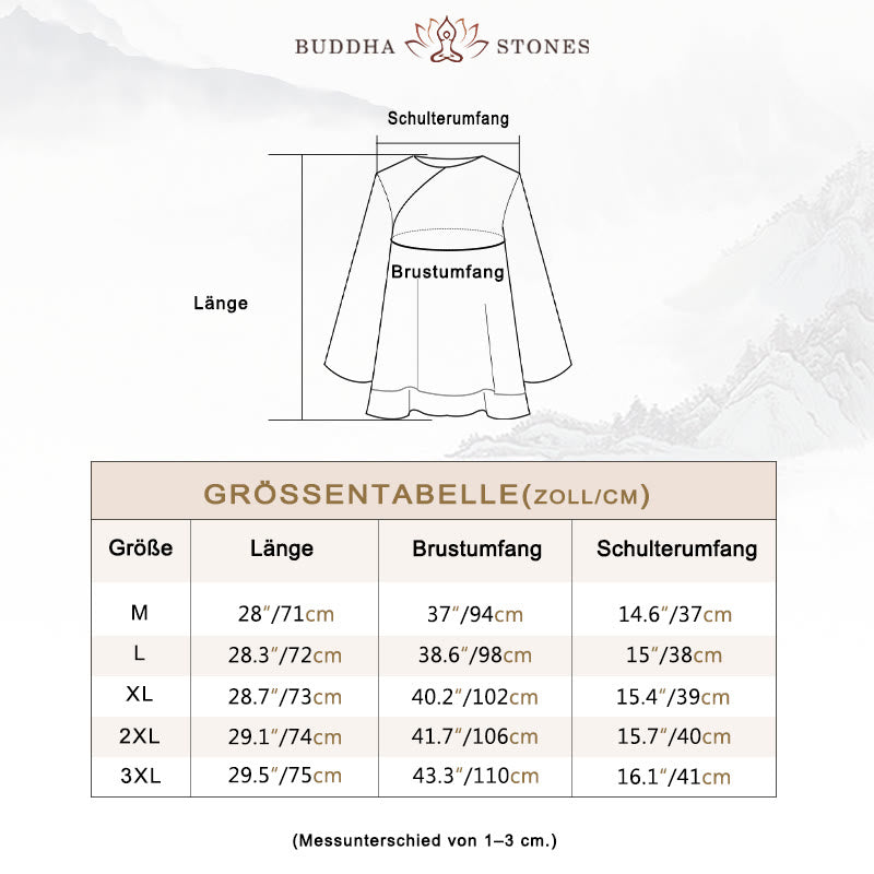 Buddha Stones 2-teiliges Set mit Dreiviertelärmeln, Langarmhemd und Hose mit weitem Bein, Meditationskleidung aus Baumwolle und Leinen für Damen - image 4