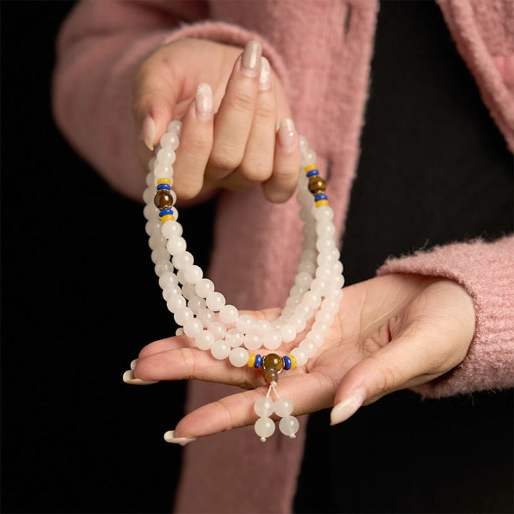 Buddha Stones 108 Mala-Perlen, natürlicher Quarzit, Reichtum, Glück, Armband - image 6