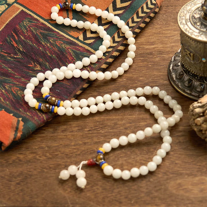 Buddha Stones 108 Mala-Perlen, natürlicher Quarzit, Reichtum, Glück, Armband - image 10