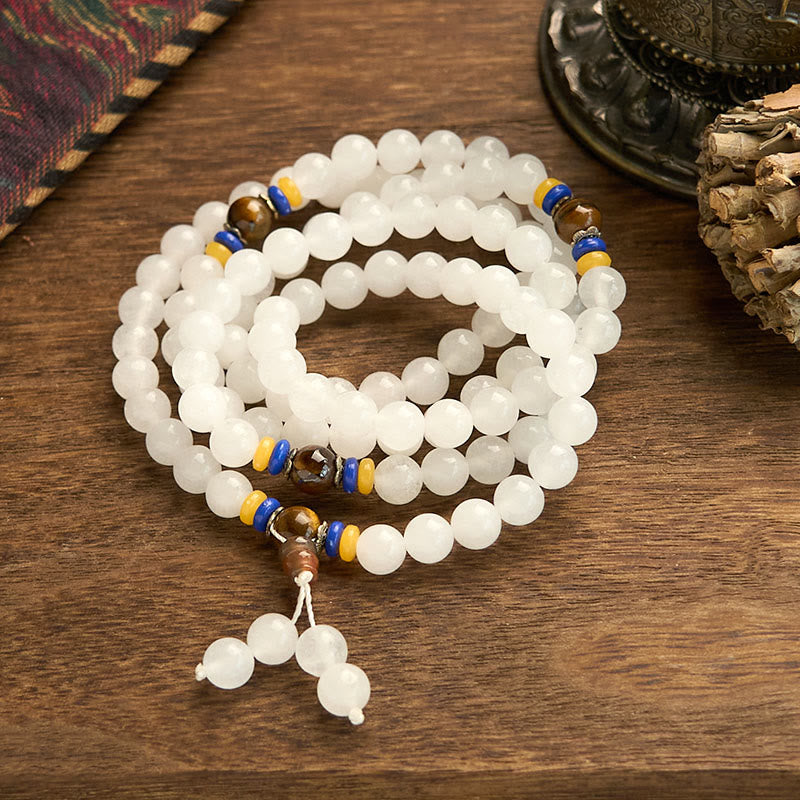Buddha Stones 108 Mala-Perlen, natürlicher Quarzit, Reichtum, Glück, Armband - image 5