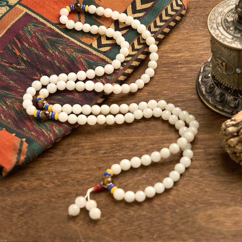 Buddha Stones 108 Mala-Perlen, natürlicher Quarzit, Reichtum, Glück, Armband - image 9