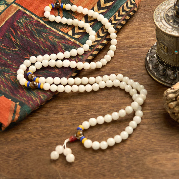 Buddha Stones 108 Mala-Perlen, natürlicher Quarzit, Reichtum, Glück, Armband - image 9