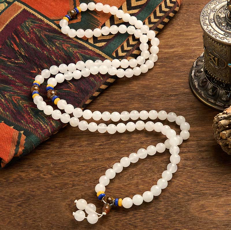 Buddha Stones 108 Mala-Perlen, natürlicher Quarzit, Reichtum, Glück, Armband - image 2