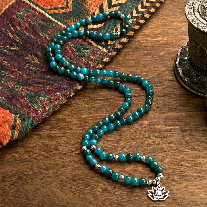 Buddha Stones 108 Mala Perlen Apatit Perle Om Der Lebensbaum Lotus Buddha Armband
