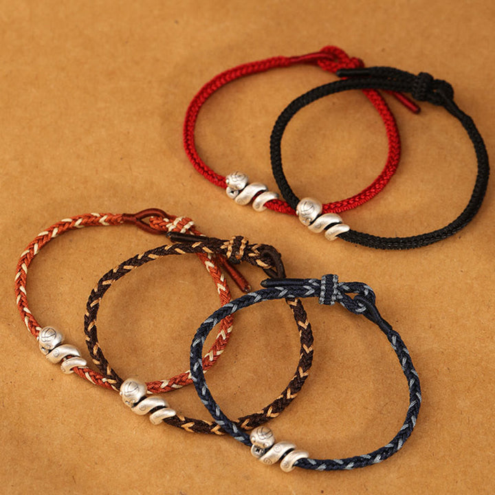 Buddha Stones 999 Sterling Silber Jahr der Schlange Handgemachtes Kupfermünzen-Schutz-Geflochtenes Armband - image 19